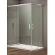 Basic cabine douche acces d'angle porte coulissante 80x100cm alu+transparent