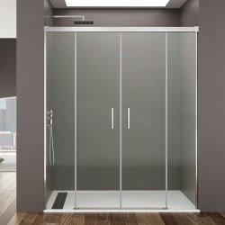 Basic Spazio porte en niche 190 cm alu + transparent