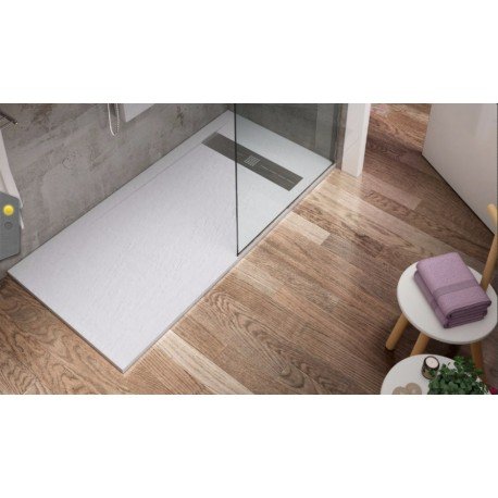 Rubi receveur douche gel coat ardoise 120x90cm couleur blanc