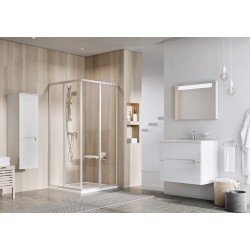 Supernova SRV2-80 S cabine douche accès d'angle 80cm blanc-transparent