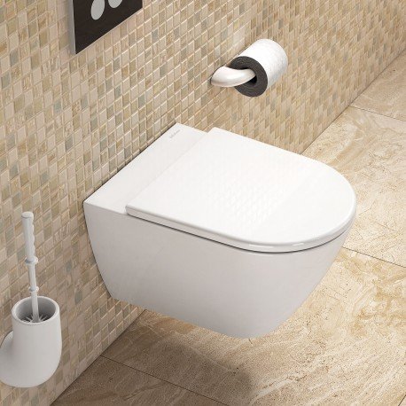 TWO Wc Suspendu porcelaine vitrifiée couleur Blanc brillant