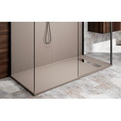 Rubi gel coat  receveur de douche texture ardoise couleur blanc 140x90cm