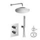 City Plus Kit de douche Ø200mm thermostatique encastrée 2 sorties couleur Chromé